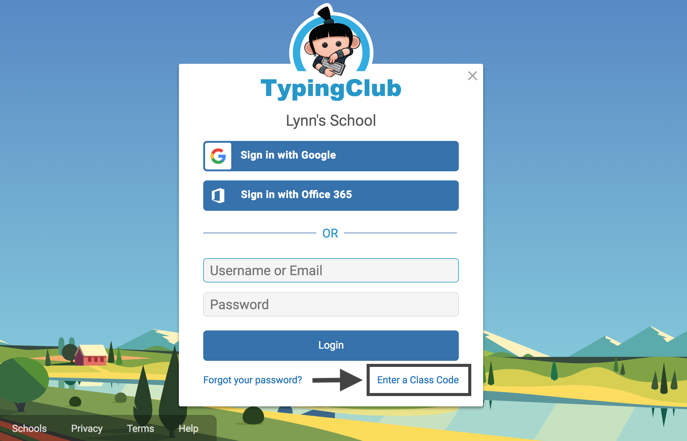 direct login typing club
